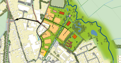 Plattegrond met locaties wonen aan het Beekdal